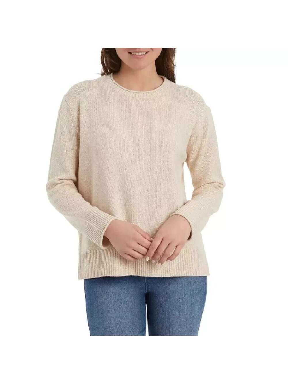 NWT Ella Moss Women's XXL Beige Sweater Ribbed Pullover Lightweight Knit M1381